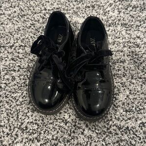 Zara Glossy Black Lace-Up Shoes